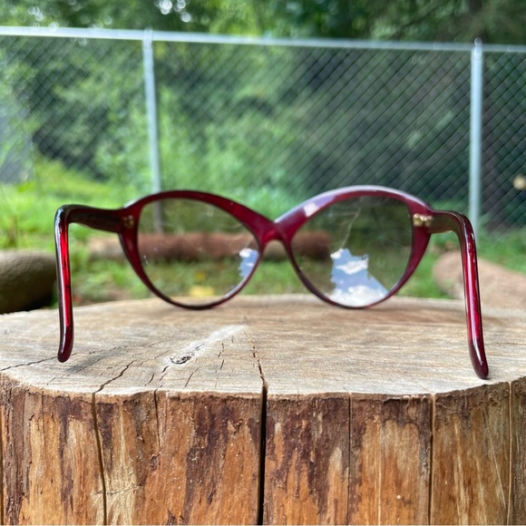 YSL Yves Saint Laurent 8702 red cat eye sunglasses - Picture 5 of 14